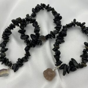 Obsidian Chip Bracelet